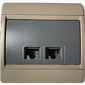 تصویر پریز شبکه دو پورت لگراند مدل کلاب RJ45 DOUBLE SOCKET CAT6 68637 - خاکستری 