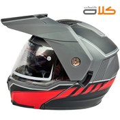 تصویر کلاه کاسکت فک متحرک اندرویی عینک دار دوحالته EK کلاه کاسکت فک متحرک اندرویی عینک دار دوحالته EK