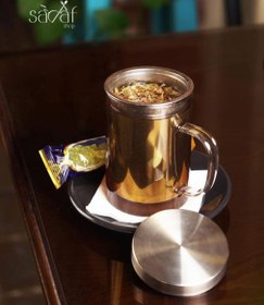 تصویر لیوان دمنوش پیرکس استیل استوانه اعلا 300 سی سی (یک عددی) 