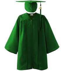 تصویر ست لباس فارغ‌التحصیلی کودکانه سبز روشن برند loquat Kids Children's Bachelor's Uniform Kindergarten Set Children's Doctoral Uniform Performance Uniform Graduation Dress Light Green