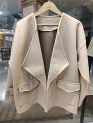 تصویر پالتو فوتر یقه انگلیسی - کرم 