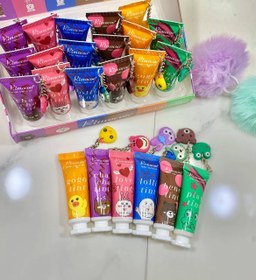 تصویر بالم لب مایع تیوپی عروسکی ریموکو در شش رایحه و رنگ 