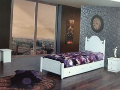 تصویر تخت خواب یک نفره MDF وکیوم مدل روژان 