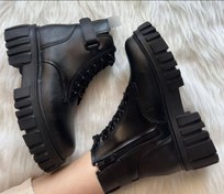 تصویر نیم بوت زنانه کد 130 زیپی مشکی 