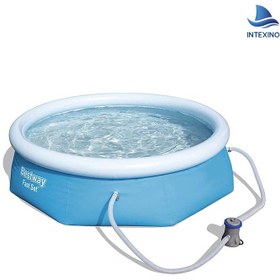 تصویر استخر بادی اینتکس کد 57268 همراه با پمپ تصویه آب 