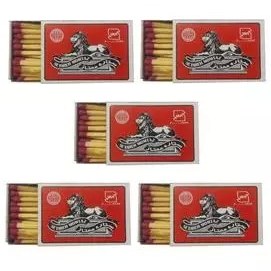 تصویر کبریت ستاره ممتاز مدل شیرنشان پک 10 بسته 10باکس مجموع 100 باکس Premium Star Matches, Lion Mark Model, Pack of 10, 10 Boxes, Total of 100 Boxes