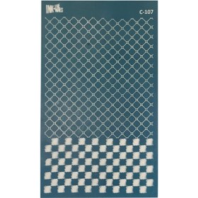 تصویر مش استنسیل (Silk Screen) دو طرح بافت و شطرنجی 