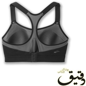 تصویر نیمتنه ورزشی بروکس Brooks dare racerback خاکستری Brooks Dare Racerback Run Bra