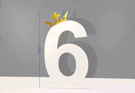 خرید و قیمت استند تولد عدد 6 (شش) طرح تاج | ترب