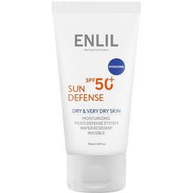 تصویر کرم ضد آفتاب بی رنگ سان دیفنس مناسب پوست خشک و خیلی خشک ENLIL SPF50 Enlil Sun Defense Invisible Sunscreen For Dry And Very Dry Skin SPF50 50ml