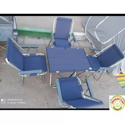 تصویر ست چهار نفره صندلی ساحلی تاشو و میز مسافرتی 