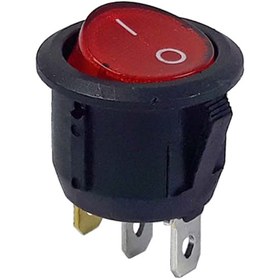 تصویر کلید راکر گرد چراغدار سه پایه Rocker 3Pin switch