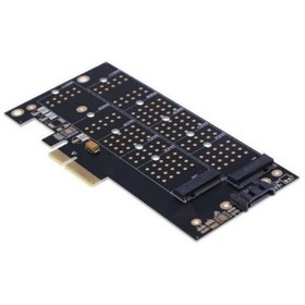 تصویر کارت تبدیل PCI-E به M.2 از نوع M و B (دو پورت) و SATA مدل SK6 M2 NVMe SSD NGFF
