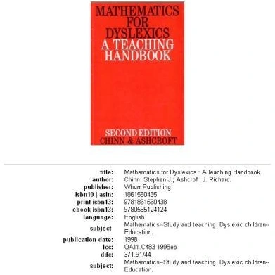 خرید و قیمت دانلود کتاب Mathematics for Dyslexics: A Teaching Handbook ...
