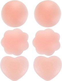 تصویر 3 جفت روکش سینه سیلیکونی با قابلیت استفاده مجدد - ارسال 20 روز کاری 3 Pairs Reusable Silicone Nipple Cover Invisible Self Adhesive Silicone Breast Pads Breathable, Nude