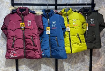 تصویر کاپشن دخترانه جنس مموری - بنفش / 45 