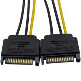 تصویر تبدیل برق پاور به پورت 8 پین گرافیک مدل SATA SATA 15-Pin Male to 8-Pin