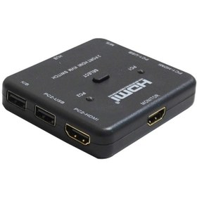 تصویر کی وی ام سوئیچ 2 پورت HDMI دستی وی نت مدل V-SWKHM4K2 