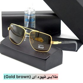 تصویر عینک آفتابی خلبانی پرسول Persol شیشه سنگ UV400 دسته فنری کد 1 