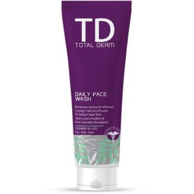 تصویر ژل شستشوی صورت روزانه توتال درم مناسب پوست چرب Total Derm Daily Face Wash for oily skin cleansing Gel