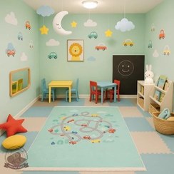 تصویر فرش ماشینی چاپی | فرشینه کودک هازان ترک طرح جاده (پس کرایه) - سایز: پادری 50 در 80 