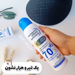 تصویر ضد آفتاب اسپره ای بی رنگ با روشن کنندگی دو درجه 