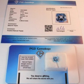 تصویر توپاز آبی شناسنامه دار PGD-120065 