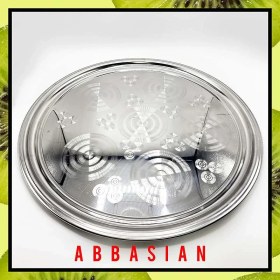 تصویر سینی گرد ساده استیل ضخیم 