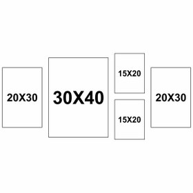 تصویر تابلو دکوراتیو مدل TC11 مجموعه 5 عددی ... سایز بزرگترین تابلو 30.40 
