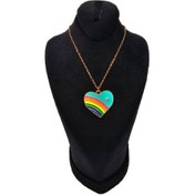 تصویر گردنبند قلب رنگین کمان 