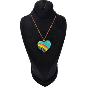 تصویر گردنبند قلب رنگین کمان 