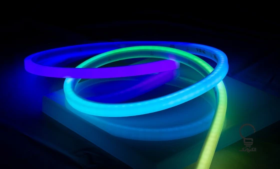 خرید و قیمت حلقه 25 متری ریسه نواری LED نئون فلکسی مولتی کالر (16 رنگ ...