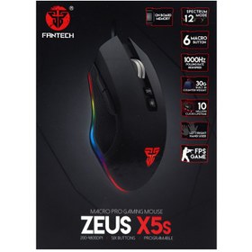 تصویر ماوس گیمینگ با سیم فنتک مدل ZEUS X5s FANTECH ZEUS X5s MACRO PRO GAMING MOUSE