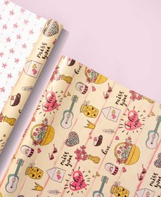 تصویر 3 برگ کاغذ کادو گلاسه – 1077 