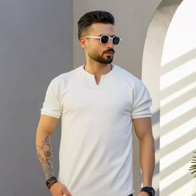 تصویر تیشرت مردانه آستین کوتاه مراکشی یقه کوبایی - L 