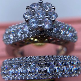 تصویر حلقه نامزدی نقره روکش طلا (کد ۱۲۹) ا Gold plated silver engagement ring (code 129) Gold plated silver engagement ring (code 129)