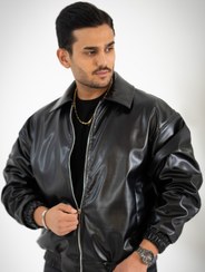 تصویر کاپشن مردانه چرم اولدمانی_کد4685 