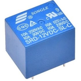 تصویر رله 12V-10A پایه میلون T73 مارک SONGLE کد SRD-12VDC-SL-C 