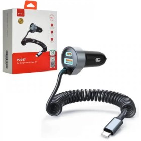 تصویر شارژر فندکی پرووان مدل PCG27 65W به همراه کابل Type-C ProOne PCG27 65W Car Charger