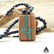 تصویر پلاک اسم فیروزه کوبی شده طرح علی حلاج 