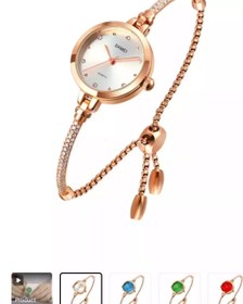 تصویر ساعت مچی زنانه برند Skmei - طلایی صفحه مشکی ا Skmei brand women's wristwatch Skmei brand women's wristwatch