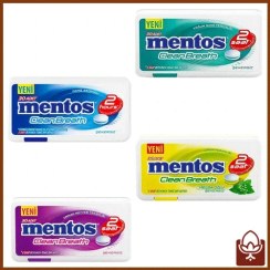 تصویر خوشبوکننده دهان منتوس جیبی در 4 طعم (نعناع، نعناع تند، میوه‌های جنگلی و لیمو) | ماندگاری اثر تا ۲ ساعت | بدون شکر | Mentos Clean Breath 