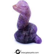 تصویر مجسمه تراش دست مار آمیتیست 