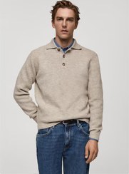 تصویر پلیور یقه دار مردانه منگو Mango Regular fit knit polo sweater 