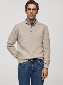 تصویر پلیور یقه دار مردانه منگو Mango Regular fit knit polo sweater 