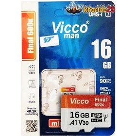 تصویر قیمت عمده رم میکرو اس دی 16 گیگ بدون خشاب VICCOMAN 600X U3 