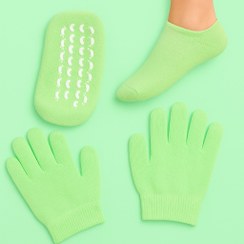 تصویر ست دستکش و جوراب سیلیکونی مرطوب کننده و ترمیم کننده 