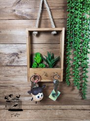 تصویر جا کلیدی و گلدان آویز طرح کاکتوس 