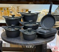 تصویر سرویس قابلمه کاراجا ۱۳ پارچه سوپرگرانیت 