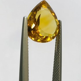 تصویر نگین سیترین طلایی اصل سایز 14*14 